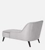 Flora LHS  Velvet Chaise Lounger In Light Grey Colour
