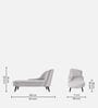 Flora LHS  Velvet Chaise Lounger In Light Grey Colour