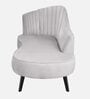 Flora LHS  Velvet Chaise Lounger In Light Grey Colour