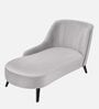 Flora LHS  Velvet Chaise Lounger In Light Grey Colour