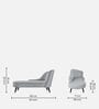 Flora LHS  Velvet Chaise Lounger In Pearl Grey Colour