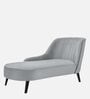 Flora LHS  Velvet Chaise Lounger In Pearl Grey Colour