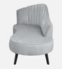 Flora LHS  Velvet Chaise Lounger In Pearl Grey Colour