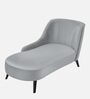 Flora LHS  Velvet Chaise Lounger In Pearl Grey Colour