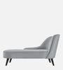 Flora LHS  Velvet Chaise Lounger In Pearl Grey Colour