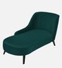 Flora LHS  Velvet Chaise Lounger In Pine Green Colour