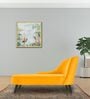 Flora LHS  Velvet Chaise Lounger In Safforn Yellow Colour