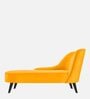 Flora LHS  Velvet Chaise Lounger In Safforn Yellow Colour