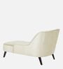 Flora LHS  Velvet Chaise Lounger In Warm White Colour