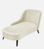 Flora LHS  Velvet Chaise Lounger In Warm White Colour