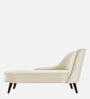 Flora LHS  Velvet Chaise Lounger In Warm White Colour