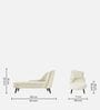 Flora LHS  Velvet Chaise Lounger In Warm White Colour