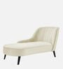 Flora LHS  Velvet Chaise Lounger In Warm White Colour