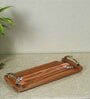 Flora Handcrafted  Beige  Mango Wood  Serving Tray