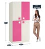 Flora Kid's 2 Door Wardrobe in Ivory & Barbie Pink Colour