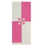 Flora Kid's 2 Door Wardrobe in Ivory & Barbie Pink Colour