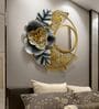 Golden Flora Round Mirror Wall Art