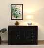 Kawung Solid Wood Sideboard In Scratch Resistant Ebony Finish