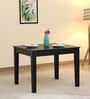 Kawung Solid Wood 4 Seater Dining Table In Scratch Resistant Ebony Finish