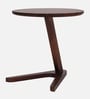Flora Solid Wood End Table in Walnut Finish