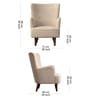 Flora Velvet Wing Chair In Beige  Colour