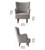 Flora Velvet Wing Chair In Grey Colour