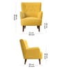 Flora Velvet Wing Chair In Yellow Colour