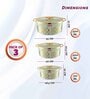 Floraa Royale Green Plastic & Steel 3Pcs Insulated Thermoware Casserole