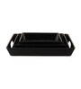 Floral  Black Melamine (Set of 3) Serving Tray