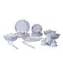 Floral 39 Pcs White & Blue Melamine Dinnerware Set