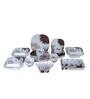 Floral (Set of 41) White Melamine Dinner Set