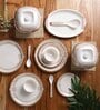Floral  White Melamine 41 Pcs Dinner Set