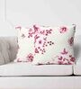 Floral 160 TC Pure Cotton Cushion Cover (Set of 2) in PInk Color