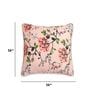 Peach Floral Cotton 16 x 16 Inches Cushion Covers (Set of 2)