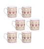 Floral 245ml White & Pink Ceramic (Set of 6) Coffee Mug