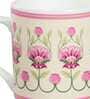 Floral 245ml White & Pink Ceramic (Set of 6) Coffee Mug