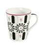 Floral 380ml White & Black Ceramic (Set of 2) Coffee Mug