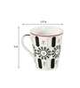 Floral 380ml White & Black Ceramic (Set of 2) Coffee Mug