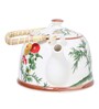 Floral 900ml White & Green Porcelain Tea Pot