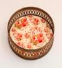 Floral Beige Iron Round Serving Tray