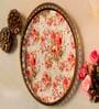 Floral Beige Iron Round Serving Tray