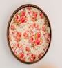 Floral Beige Iron Round Serving Tray