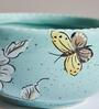 Floral Bird Ceramic Bowl In Blue