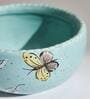 Floral Bird Ceramic Bowl In Blue