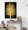 Floral Black & Gold Synthetic Wood Wall Art