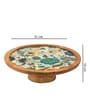 Floral Blue  Mango Wood Cake Stand