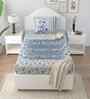 Floral Blue Spring Glory Cotton186 TC Single Bedsheet With 1 Pillow Cover