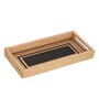 Noir And Gold Glass Jar Tray Set With Wooden Lids
