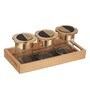 Noir And Gold Glass Jar Tray Set With Wooden Lids