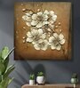 Floral White & Brown Synthetic Wood Framed Oil Painting